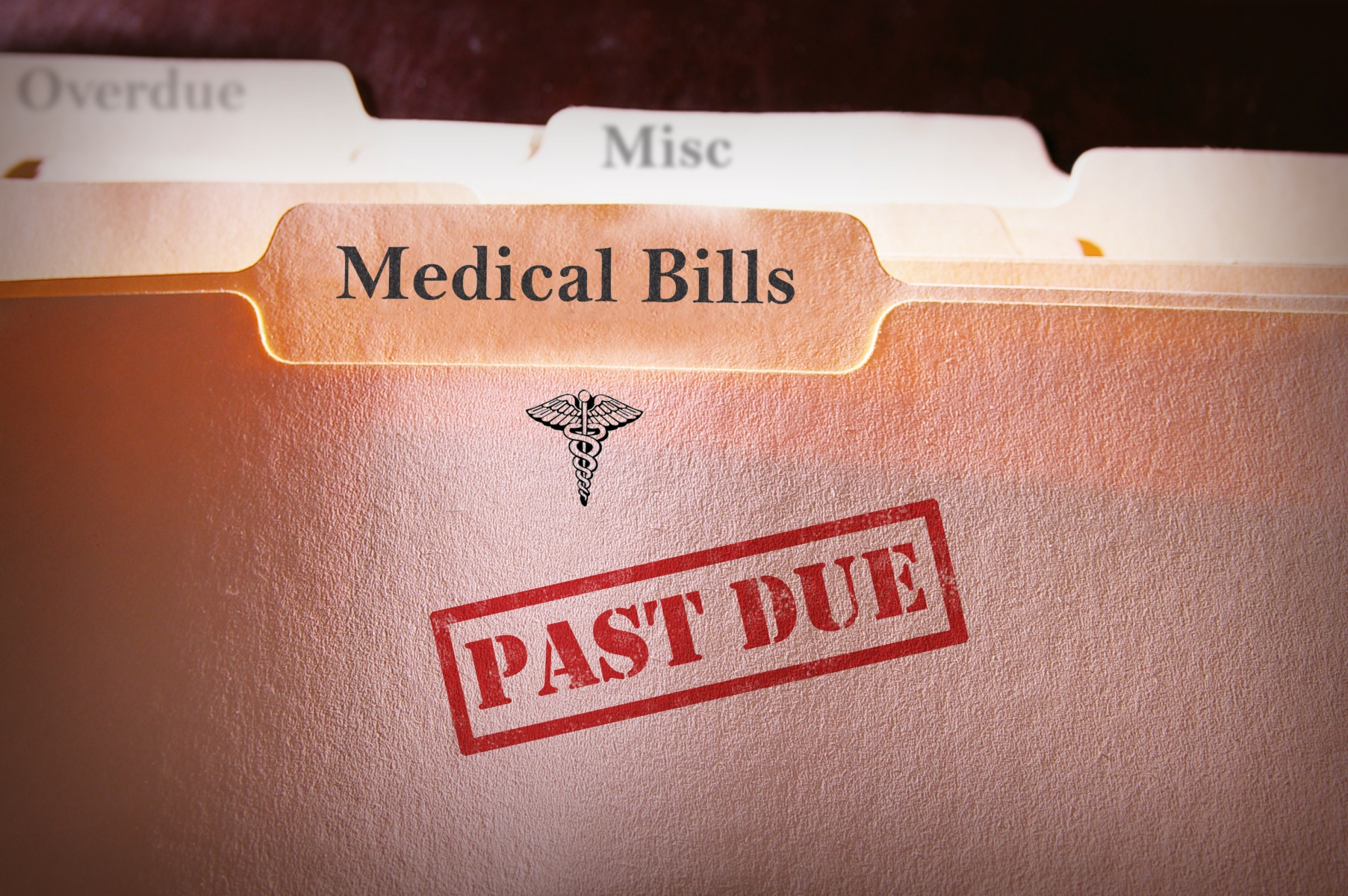 "medical bills past due" manilla folder